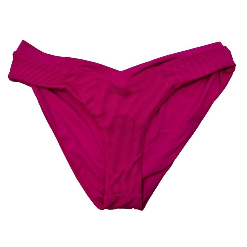 L*Space Women’s Pratt Bikini Bottom Pink Ribbed Size XL New